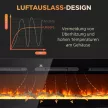 Elektromos kandalló fali tartóval és távirányítóval, műfa és kristályok, 1800 W teljesítmény, fekete