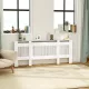 Radiátortakaró, léces kialakítású, állítható hosszúság 125-201 cm, MDF, fehér