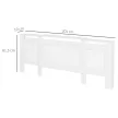 Radiátortakaró, léces kialakítású, állítható hosszúság 125-201 cm, MDF, fehér
