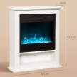 Elektromos kandalló, valósághű lángok 9 színnel, állítható fényerő, 1800 W, távirányító, időzítő, fehér
