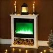 Elektromos kandalló, valósághű lángok 9 színnel, állítható fényerő, 1800 W, távirányító, időzítő, fehér