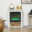 Elektromos kandalló, valósághű lángok 9 színnel, állítható fényerő, 1800 W, távirányító, időzítő, fehér