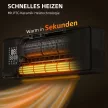 Falra szerelhető 2000 W-os kerámia elektromos fűtőtest, ventilátor, termosztát, időzítő, távirányító, üvegpanel, fekete