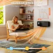 Falra szerelhető 2000 W-os kerámia elektromos fűtőtest, ventilátor, termosztát, időzítő, távirányító, üvegpanel, fekete