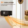 Falra szerelhető 2000 W-os kerámia elektromos fűtőtest, ventilátor, termosztát, időzítő, távirányító, üvegpanel, fekete