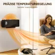 Falra szerelhető 2000 W-os kerámia elektromos fűtőtest, ventilátor, termosztát, időzítő, távirányító, üvegpanel, fekete