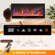 Elektromos kandalló, falra szerelhető, állítható lánggal, termosztáttal, időzítővel, acél, fekete