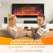 Elektromos kandalló, falra szerelhető, állítható lánggal, termosztáttal, időzítővel, acél, fekete