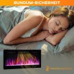 Elektromos kandalló, falra szerelhető, állítható lánggal, termosztáttal, időzítővel, acél, fekete