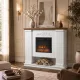  Elektrokamin mit Kaminsims und Ablage, 1800 W, freistehend, mit einstellbarem Flammeneffekt und Fernbedienung
