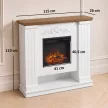  Elektrokamin mit Kaminsims und Ablage, 1800 W, freistehend, mit einstellbarem Flammeneffekt und Fernbedienung
