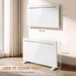 Okos panelfűtő 1500 W, szabadon álló/falra szerelhető, elektromos fűtőtest 7 napos időzítővel, ablakérzékeléssel, fagyvédelemmel, fehér