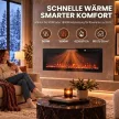  Elektrokamin ultradünn für Wandeinbau und Wandmontage Elektrischer Kamin mit Fernbedienung 127cm