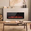  Elektrokamin ultradünn für Wandeinbau und Wandmontage Elektrischer Kamin mit Fernbedienung 127cm