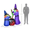 Felfújható Boszorkányüst Figura, Halloween Dekoráció LED Világítással, Poliészter, 170x60x180cm