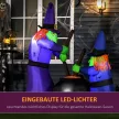 Felfújható Boszorkányüst Figura, Halloween Dekoráció LED Világítással, Poliészter, 170x60x180cm