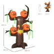 Felfújható Kísértetfa Tök Halloween Dekorációs Figura LED Világítással, Poliészter, 180x80x240cm