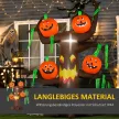 Felfújható Kísértetfa Tök Halloween Dekorációs Figura LED Világítással, Poliészter, 180x80x240cm