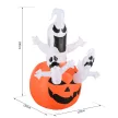 Felfújható Tök Szellem Halloween Dekorációs Figura LED Világítással, Poliészter, 120x120x180cm