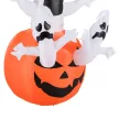 Felfújható Tök Szellem Halloween Dekorációs Figura LED Világítással, Poliészter, 120x120x180cm