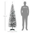 Műfenyő, 210 cm, hófödte PVC ágak, összecsukható, fém talp, zöld/fehér