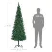 Műfenyő, állvánnyal, LED-ekkel, 2,1 m, 1 mikulásvirág, zöld