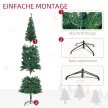 Műfenyő, állvánnyal, LED-ekkel, 2,1 m, 1 mikulásvirág, zöld