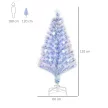Künstlicher Weihnachtsbaum 120 cm Christbaum künstlich mit Glasfaser und LED-Beleuchtung, 130 Spitzen Tannenbaum inkl. Stahlständer für Drinnen Weiß+Blau