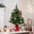 Mini karácsonyfa, karácsonyi dekoráció, karácsonyi gömbdíszekkel és LED-es égőkkel, 60 cm, többszínű