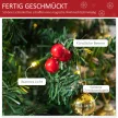 Mini karácsonyfa, karácsonyi dekoráció, karácsonyi gömbdíszekkel és LED-es égőkkel, 60 cm, többszínű