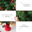 Mini karácsonyfa, karácsonyi dekoráció, karácsonyi gömbdíszekkel és LED-es égőkkel, 60 cm, többszínű