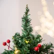 Mini karácsonyfa, karácsonyi dekoráció, karácsonyi gömbdíszekkel és LED-es égőkkel, 60 cm, többszínű