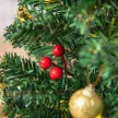 Mini karácsonyfa, karácsonyi dekoráció, karácsonyi gömbdíszekkel és LED-es égőkkel, 60 cm, többszínű