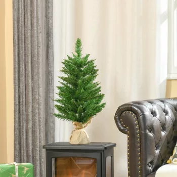   Mini karácsonyfa műhóval, 60 cm magas, cementtalppal, többszínű