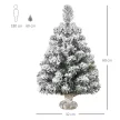 Mini műfenyő 60 cm-es hóval, 67 hegyű cementalap beltéri irodába