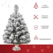 Mini műfenyő 60 cm-es hóval, 67 hegyű cementalap beltéri irodába