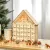 Adventi naptár LED világítással, 24 fiókkal, betlehem mintával, 26,6x6x30 cm, fahatású