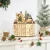 Adventi naptár doboz, karácsonyi dekoráció, LED fények, 24 fiók, natúr