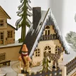 Adventi naptár doboz, karácsonyi dekoráció, LED fények, 24 fiók, natúr