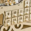 Adventi naptár 24 fiókkal, LED-es fényekkel, szánkó alakúra fűzve, barkács karácsonyi naptár, karácsonyi visszaszámláló naptár, ajándék gyerekeknek és felnőtteknek