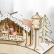 Adventi naptár 24 fiókkal, LED-es fényekkel, szánkó alakúra fűzve, barkács karácsonyi naptár, karácsonyi visszaszámláló naptár, ajándék gyerekeknek és felnőtteknek