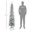Műfenyő, hófödte, karcsú kialakítás, tűzálló, 180 cm, zöld/fehér