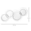 Spiegel-Set für Wanddekoration, Wandschmuck mit 4 runden Spiegeln, Wandspiegel, Flurspiegel,107 x 4 x 56 cm