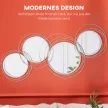 Spiegel-Set für Wanddekoration, Wandschmuck mit 4 runden Spiegeln, Wandspiegel, Flurspiegel,107 x 4 x 56 cm