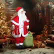  Weihnachtsmannfigur, beweglich, mit Geräuschsensor, Lachen & Musik, 140 cm, Rot