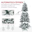  Künstlicher Weihnachtsbaum, Kunstschnee & Tannenzapfen, realistisch, flammhemmend, Metallfuß, 183 cm, Grün