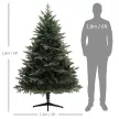 180 cm-es műfenyő lucfenyő mintával, 1696 ágvéggel és összecsukható acél talppal, otthonra vagy irodába, zöld