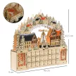  Adventskalender, Weihnachtsdorf, 18 LEDs, 24 Schubladen, wiederverwendbar, 45 x 9 x 42,5 cm