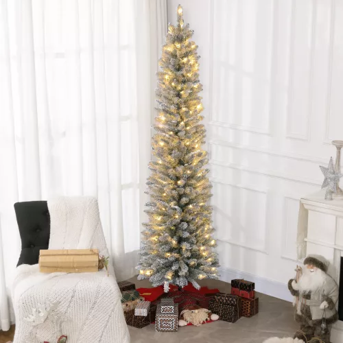 Karácsonyfa 210 cm, LED égősor, művilágítás, lángálló, fém talp, zöld