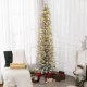 Karácsonyfa 210 cm, LED égősor, művilágítás, lángálló, fém talp, zöld